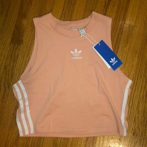 Peach adidas crop